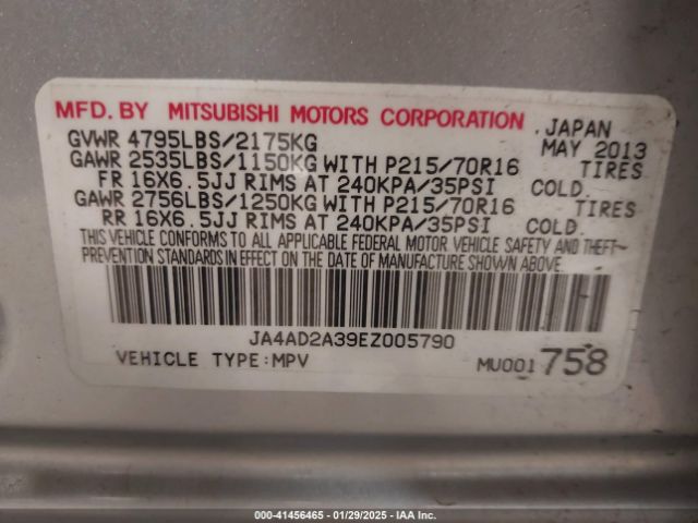 JA4AD2A39EZ005790 Mitsubishi Outlander Es