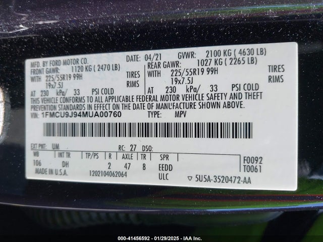 Ford Escape Titanium 2021 1FMCU9J94MUA00760 Image 9