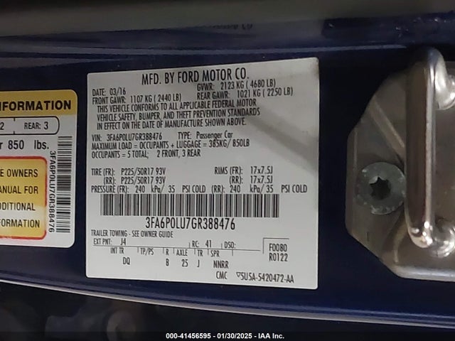 Ford Fusion Hybrid Se 2016 3FA6P0LU7GR388476 Image 9