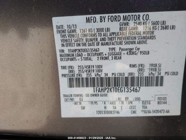 1FAHP2KT0EG135467 Ford TAURUS SHO