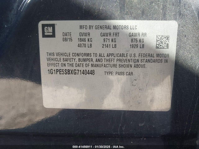 1G1PE5SBXG7140448 Chevrolet Cruze Limited 1lt Auto