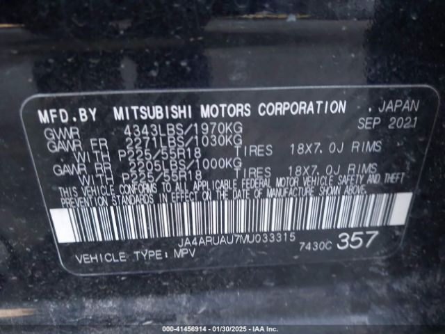 2021 MITSUBISHI OUTLANDER SPORT JA4ARUAU7MU033315 Photo 8