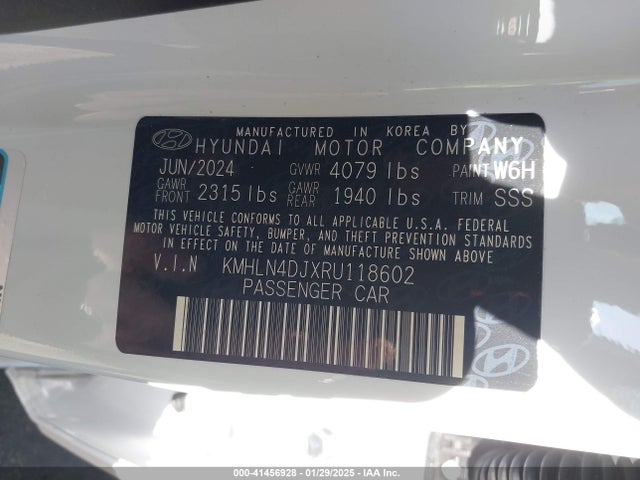 KMHLN4DJXRU118602 Hyundai Elantra Hybrid Limited