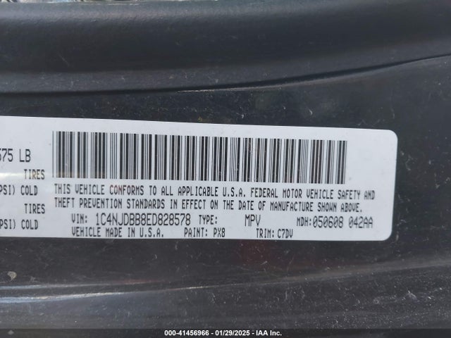 Jeep Compass Sport 2014 1C4NJDBB8ED828578 Image 9