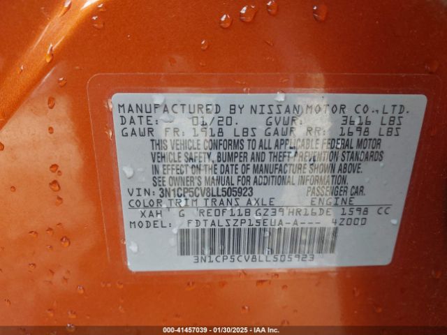 3N1CP5CV8LL505923 Nissan Kicks Sv Xtronic Cvt
