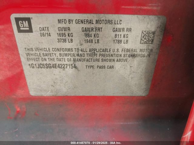 1G1JC5SG4E4227154 Chevrolet Sonic Lt Auto