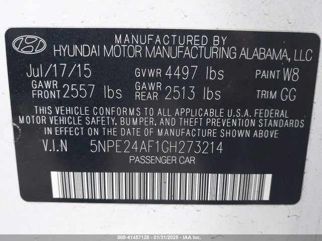 Hyundai SONATA SE 2016 5NPE24AF1GH273214 Image 9