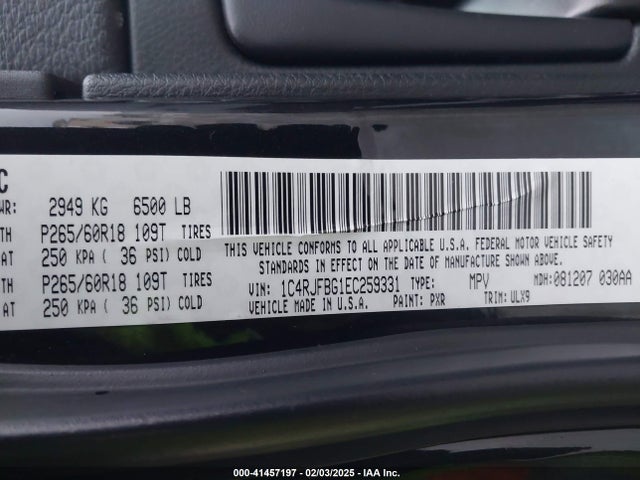 Jeep Grand Cherokee Limited 2014 1C4RJFBG1EC259331 Image 9