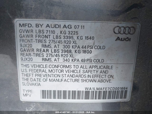 2012 AUDI Q7 WA1LMAFE7CD001664 Photo 8