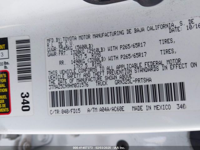 3TMAZ5CN9HM031576 Toyota Tacoma Trd Sport