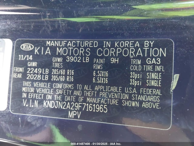 KIA dohc gdi gamma 2015 KNDJN2A29F7161965 Image 9