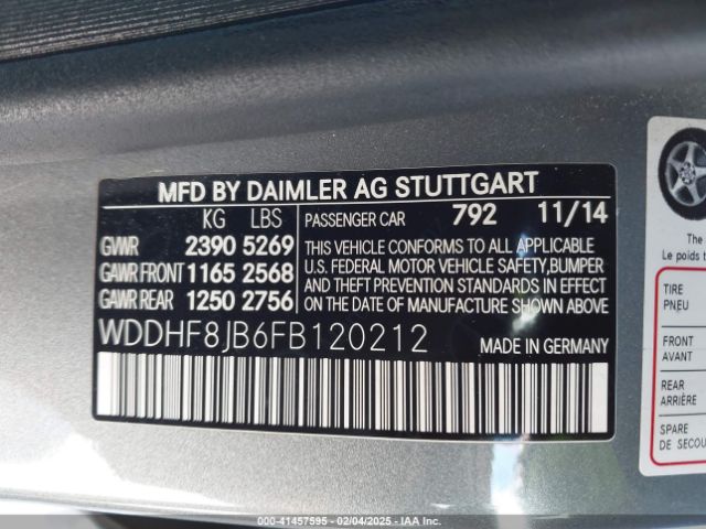 WDDHF8JB6FB120212 Mercedes-Benz E-Class