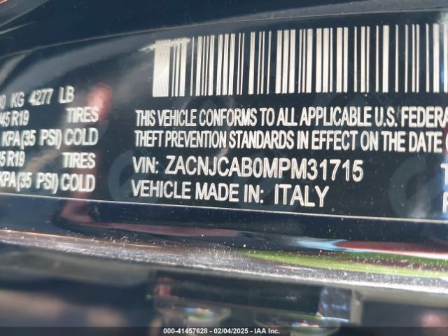 ZACNJCAB0MPM31715 Jeep Renegade Jeepster Fwd