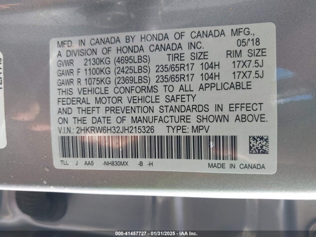Honda CR-V LX 2018 2HKRW6H32JH215326 Image 9