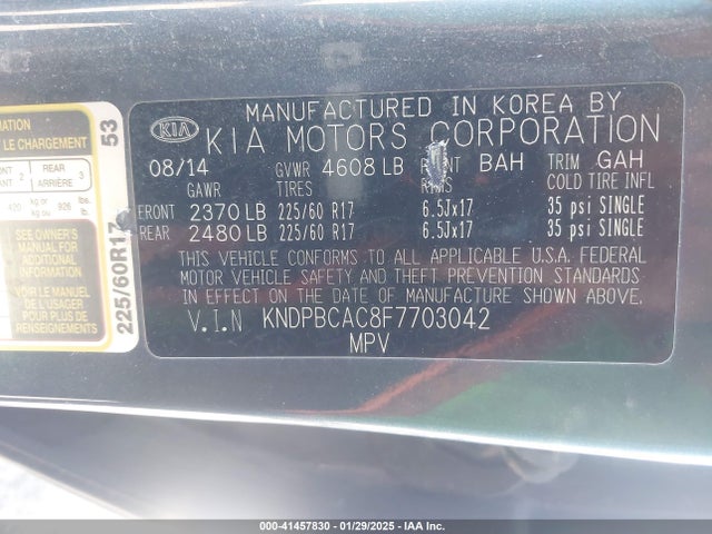 KIA Sportage Lx 2015 KNDPBCAC8F7703042 Image 9