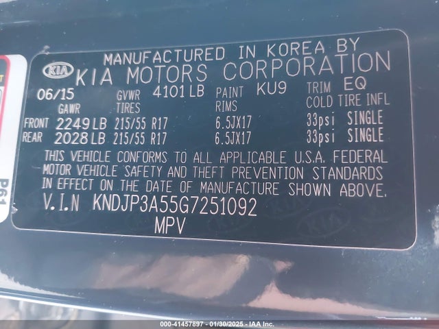 KIA SOUL + 2016 KNDJP3A55G7251092 Image 9