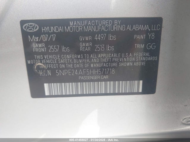 Hyundai Sonata 2017 5NPE24AF5HH571718 Image 9