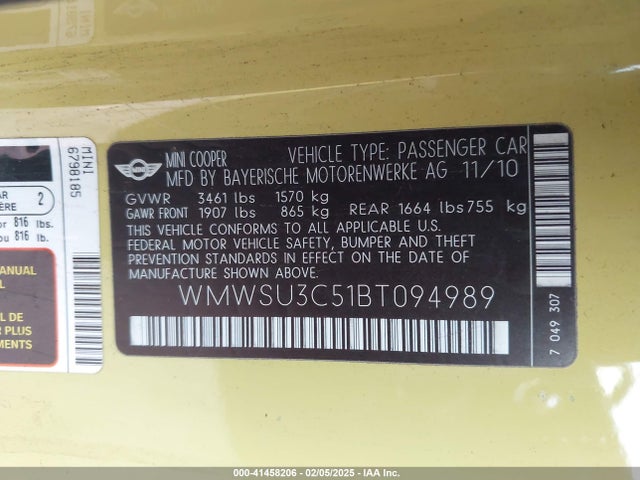 2011 MINI COOPER WMWSU3C51BT094989 Photo 8
