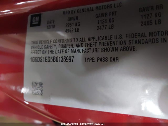 2011 CADILLAC CTS 1G6DS1ED5B0136997 Photo 8