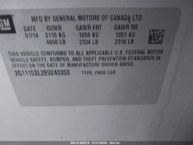 2G1115SL2E9243353 Chevrolet IMPALA 1LT