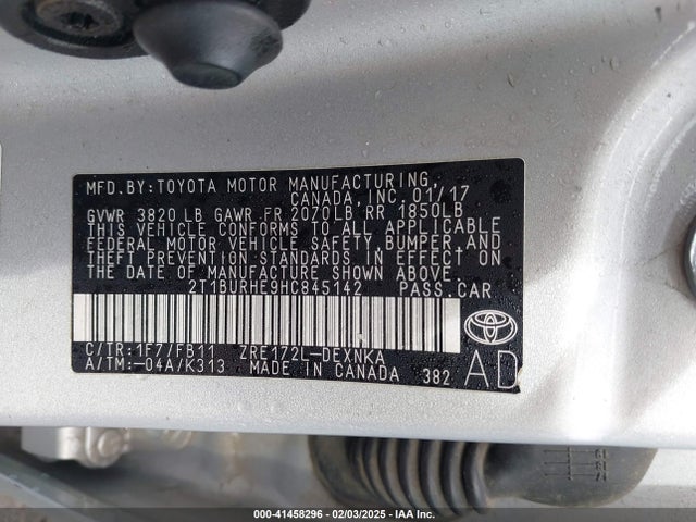 Toyota COROLLA LE 2017 2T1BURHE9HC845142 Image 9