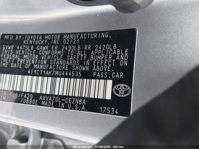 4T1C11AK7MU444535 Toyota CAMRY LE