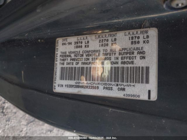 1994 SAAB 900 YS3DM38B0R2033569 Photo 8