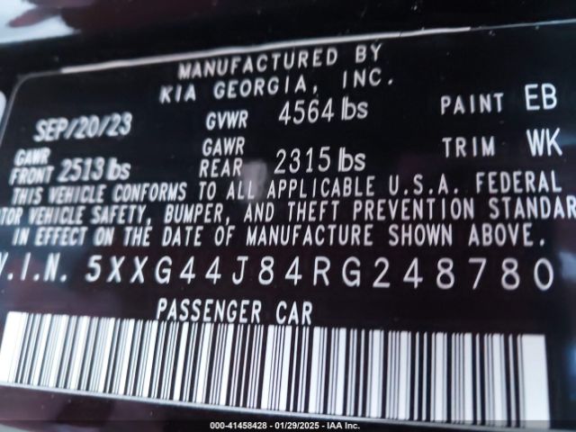 5XXG44J84RG248780 KIA K5 Gt
