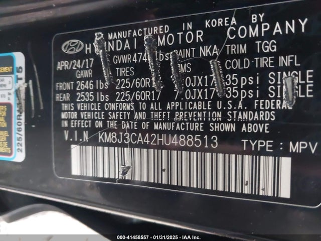 Hyundai TUCSON SE 2017 KM8J3CA42HU488513 Image 9