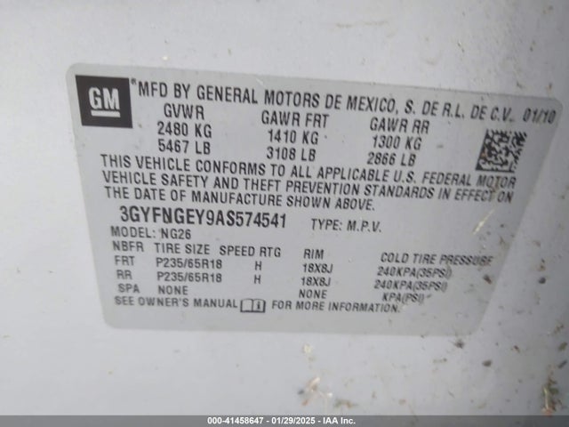 2010 CADILLAC SRX 3GYFNGEY9AS574541 Photo 8