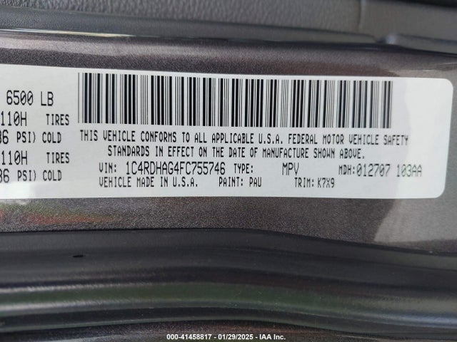 1C4RDHAG4FC755746 Dodge Durango Sxt