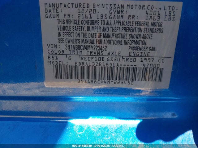 3N1AB8CV4MY223452 Nissan Sentra Sv Xtronic Cvt