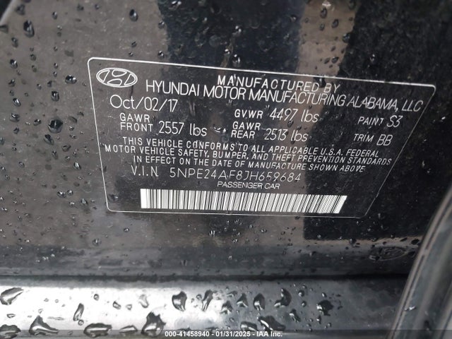 5NPE24AF8JH659684 Hyundai SONATA SE