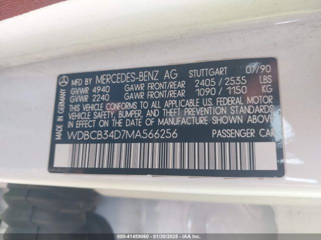 1991 MERCEDES-BENZ 350 WDBCB34D7MA566256 Photo 8