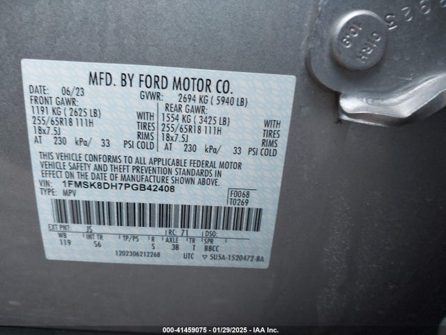 Ford EXPLORER XLT 2023 1FMSK8DH7PGB42408 Image 9