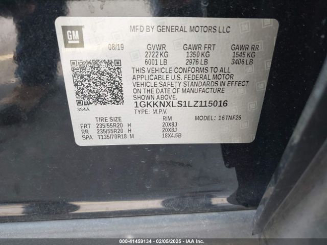 1GKKNXLS1LZ115016 GMC Acadia Awd Denali