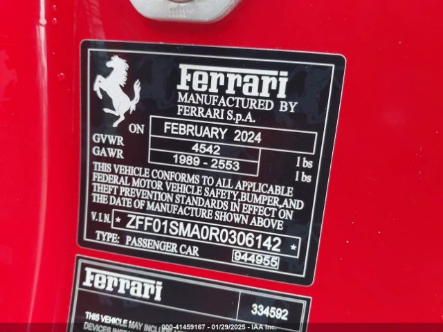 2024 FERRARI 296 GTS ZFF01SMA0R0306142 Photo 8