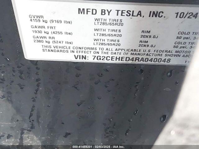 7G2CEHED4RA040048 Tesla Cybertruck All-wheel Drive
