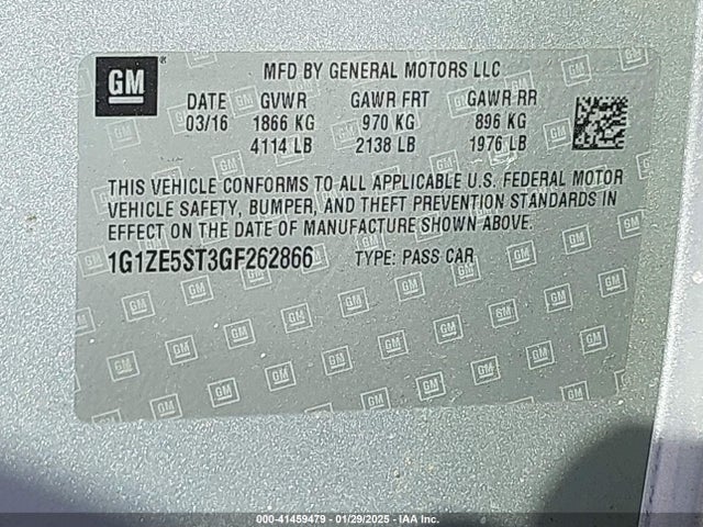 Chevrolet MALIBU 1LT 2016 1G1ZE5ST3GF262866 Image 9