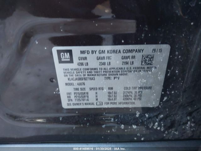 KL4CJASB5FB271643 Buick Encore