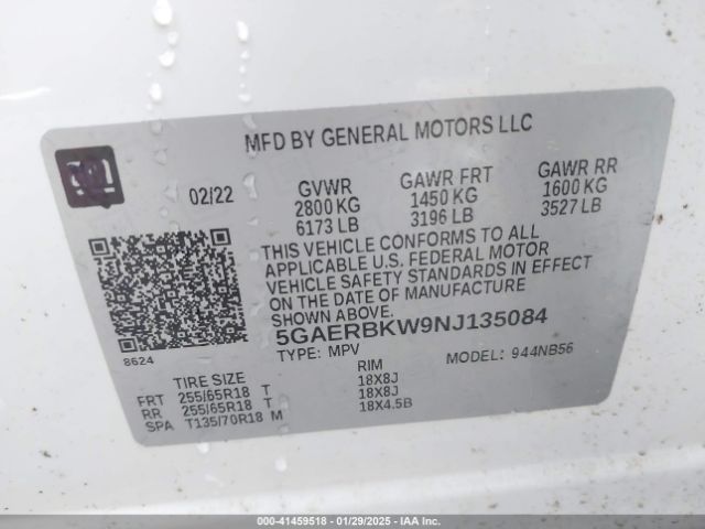 5GAERBKW9NJ135084 Buick Enclave Fwd Essence
