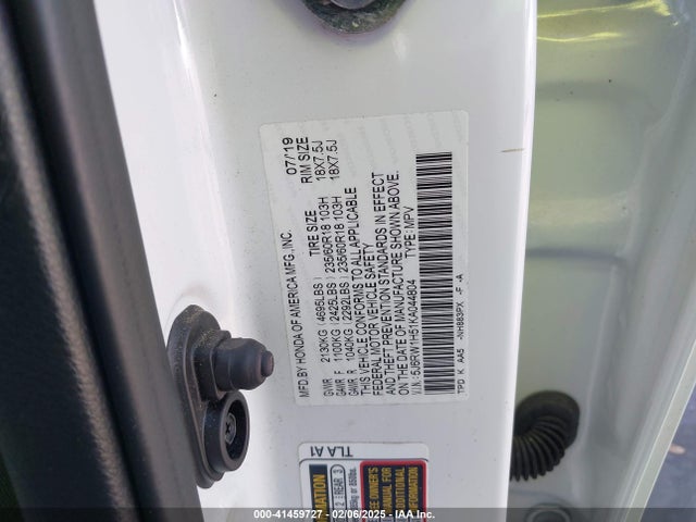 5J6RW1H51KA044804 Honda CR-V EX