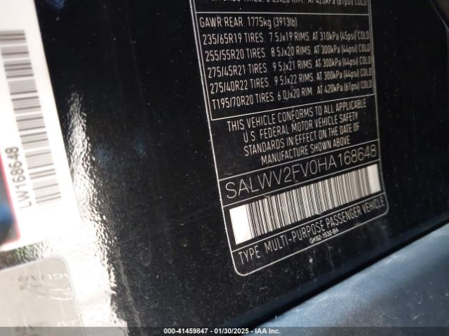 SALWV2FV0HA168648 Land Rover Range Rover Sport 3.0l V6 Supercharged Hse Dynamic