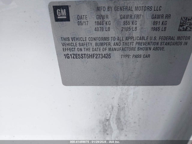 1G1ZE5ST6HF273426 Chevrolet MALIBU 1LT