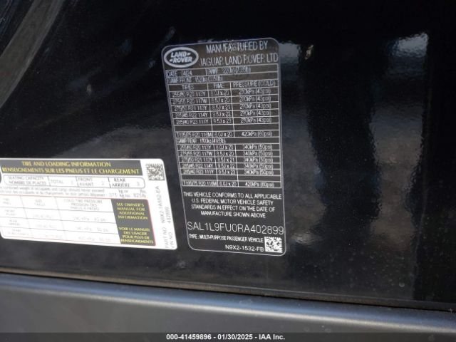 SAL1L9FU0RA402899 Land Rover Range Rover Sport Dynamic Se
