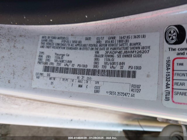 Ford FIESTA SE 2017 3FADP4EJ8HM126207 Image 9