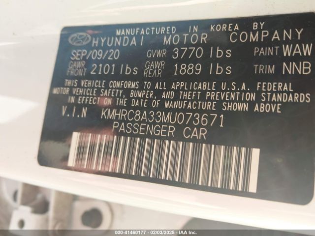 KMHRC8A33MU073671 Hyundai Venue Sel