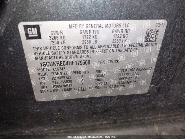 Chevrolet Silverado 1500 2lt 2017 1GCUKREC4HF179560 Image 9