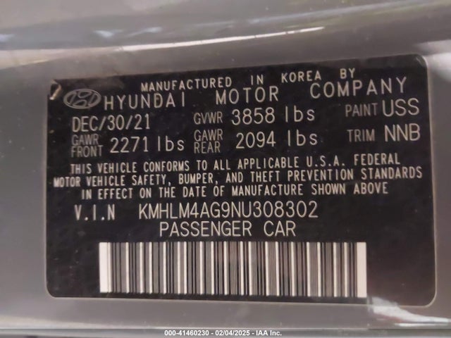 Hyundai ELANTRA SEL 2022 KMHLM4AG9NU308302 Image 9