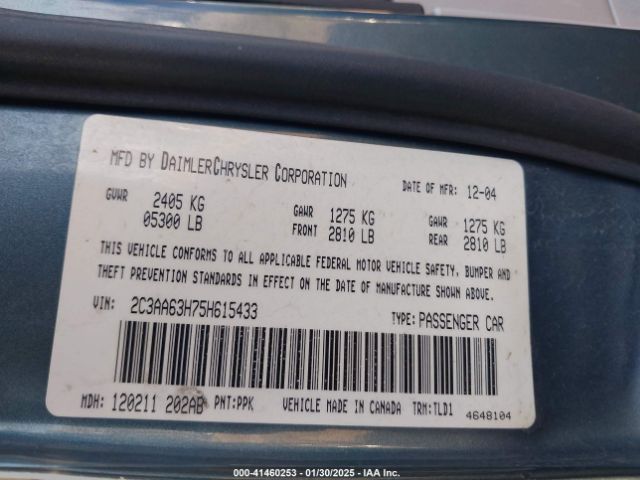 2005 CHRYSLER 300C 2C3AA63H75H615433 Photo 8